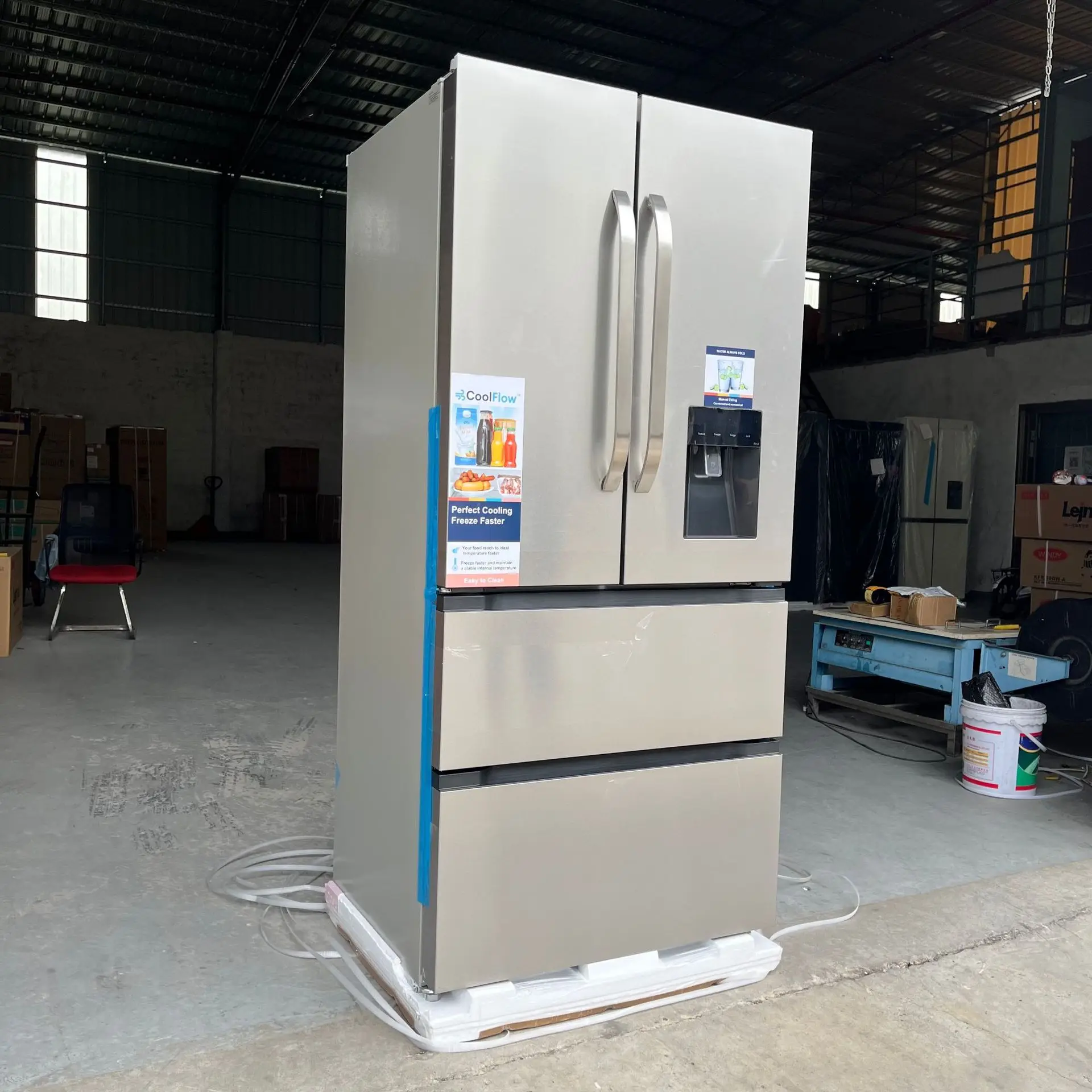 French Style Multi Door Household Refrigerator with Water