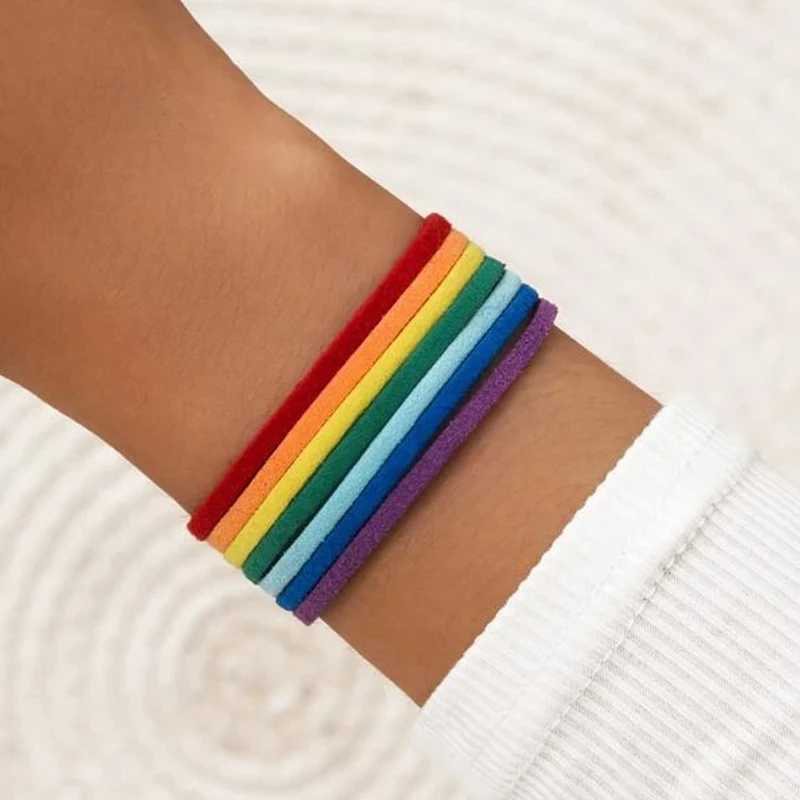 100 Models Manufacturer LGBTQ PRIDE Wrap Bracelet Love Wins Follow Your Heart Rainbow Leather Cord LGBT Bracelets for Women