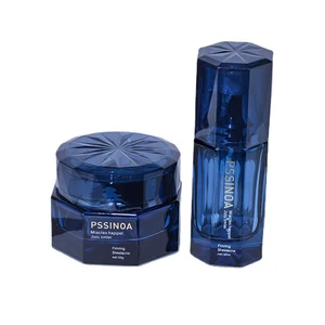 Elegant Polygonal Glass Bottle Design with High Quality Acrylic Lid for Luxury Cosmetic Packaging 1OZ 1.75OZ Jar and Bottle