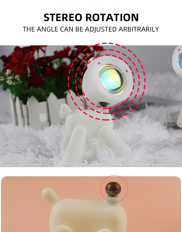 360 Degree Atmosphere Rainbow Sunset Projector LED Table Lamp Home Decoration Colorful USB Led Night Light supplier