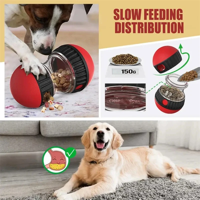 Dog Toy Tumbler Leaky Food Ball Elliptical Track Rolling Ball Slowly Feeding Protects Stomach Increase Intelligence Pet Supplies