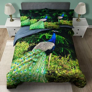 Hot Sale Duvet Cover 3D Digital Printed Polyester Bedsheet Animal Print Microfiber Queen Size Bedding Set
