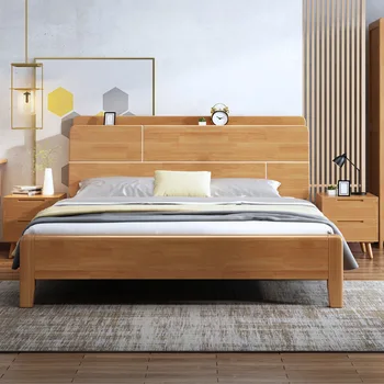 Modern Minimalist Chinese Style High Box Storage Bed Room Set Furniture The Bed Single or Double Option