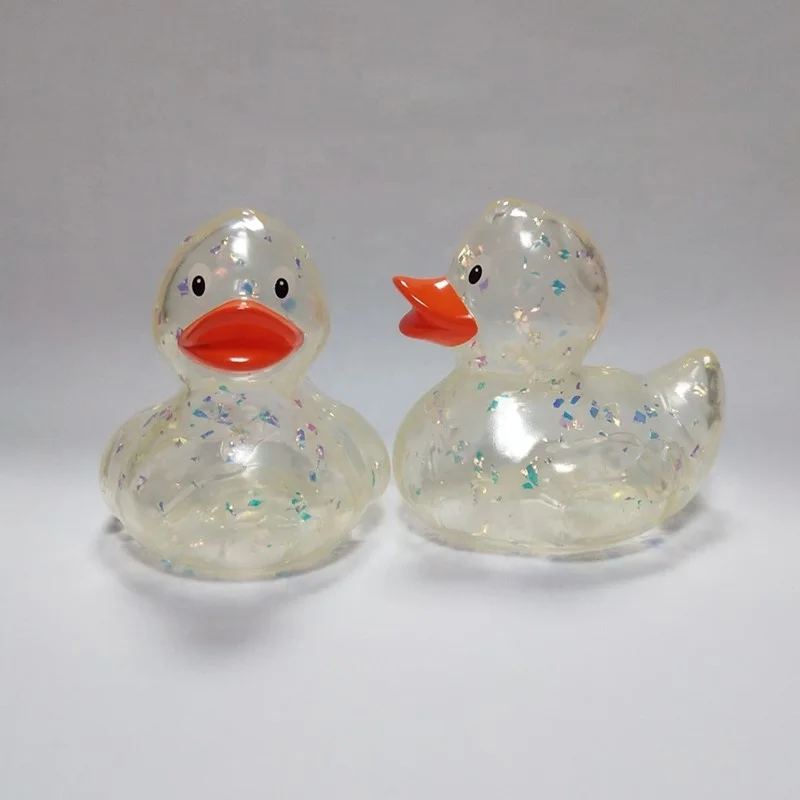 Transparent Rubber Duck With Different Templates Glitters for Kids