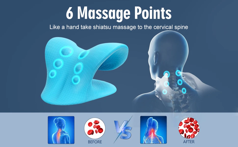 Portable Massage Pillow Neck Recliner Stretcher For Neck Pain Relief