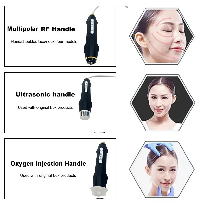 3 in 1 Oxygen Facial Machine –Ultra & Quadrupole RF CO2 Bubble 8 Discover the professional Oxygen Bubble Machine featuring Oxygen CO2 Bubble Handle, Ultra Handle, and Quadrupole RF technology for hydration, skin tightening, rejuvenation, and oxygen facial treatments. 3 in 1 Oxygen Facial Machine –Ultra & Quadrupole RF CO2 Bubble
