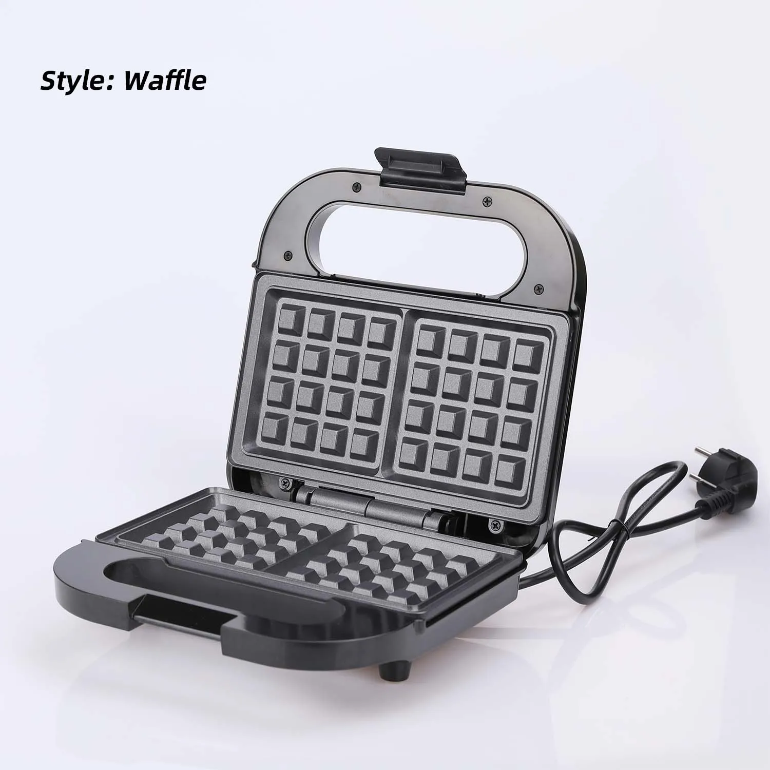 Waffle Machine Breakfast Toaster Electric Panini Grill Press Sandwich Maker With Auto Lock Clip