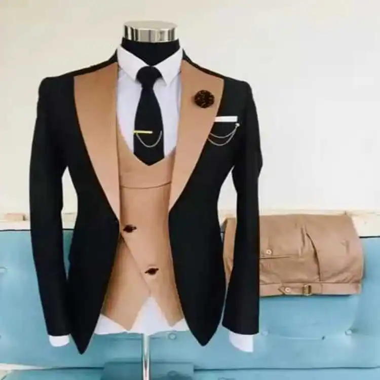New Grooming Tuxedo Male Suit Boutique Elegant Gentleman Men Clothing 3 Piece Set Luxury aperçu 8