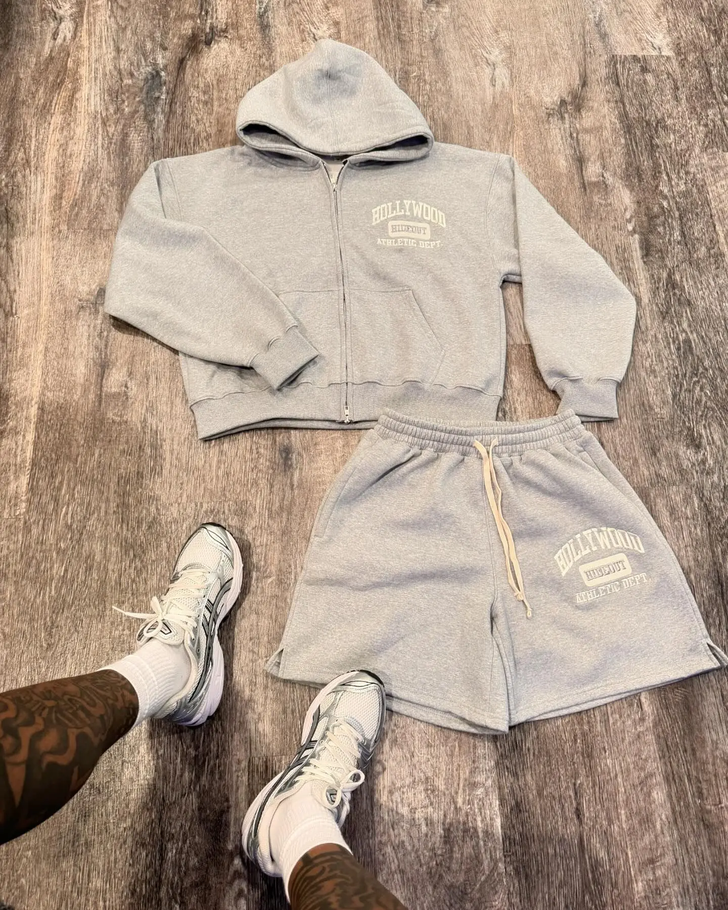 Salati Custom Patch Applique Embroidery 500 GSM Two-Piece Zip Hoodie Suit Fitness Sweatsuit Printed Technique Men's Track Suits gallery 7