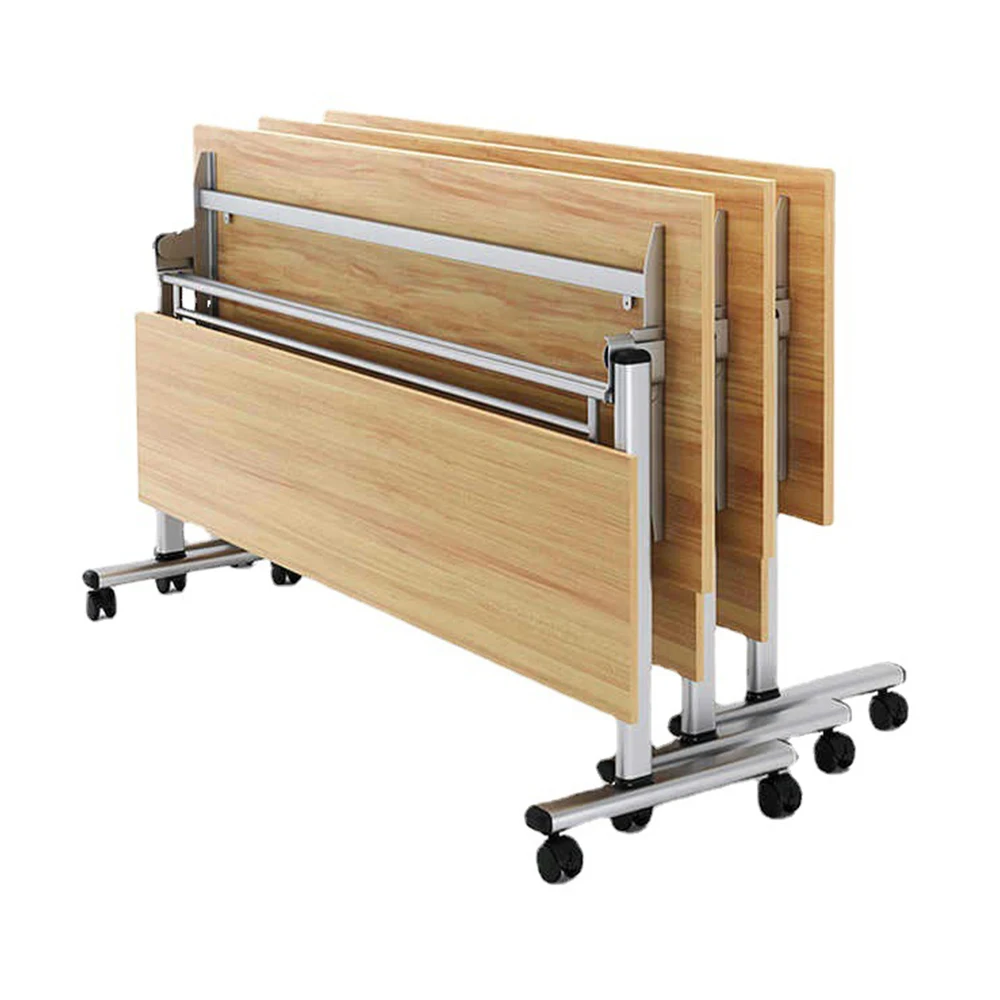Modern Portable Office Desk Factory Price Metal Frame Modular Detachable Foldable Conference Training Table with Study Wheels