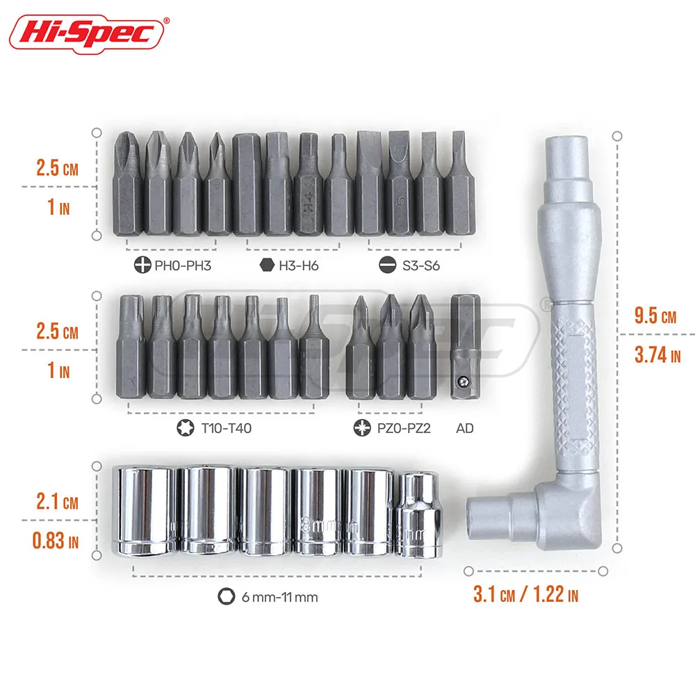 34pc Mini Compact Screwdriver Bits Set for DIY Projects
