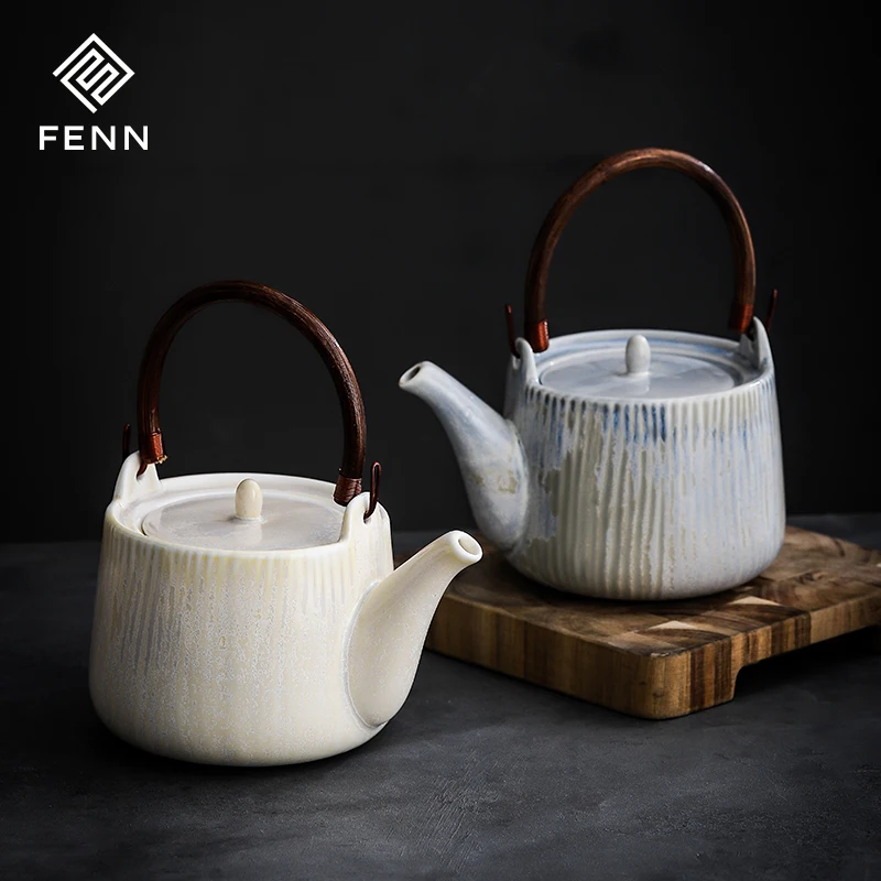 product fenn japanese teaware teapot 4 teacups unique glazed design porcelain afternoon tea set vintage ceramic coffee tea set-63