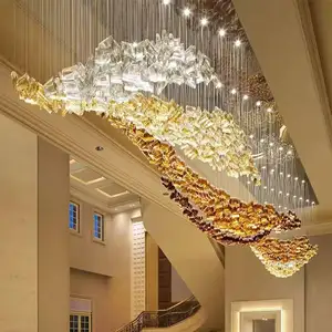 Customizable Glass Ceiling Chandelier & Elegant Pendant for Hotels & Shopping Malls Direct From Factory Sales Department