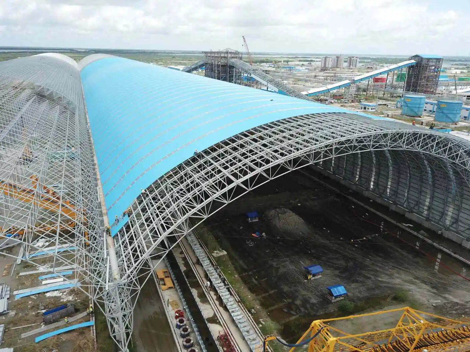 Steel Space Frame Grid Structure Coal Yard Bunker Shed Dome Industrial Storage House