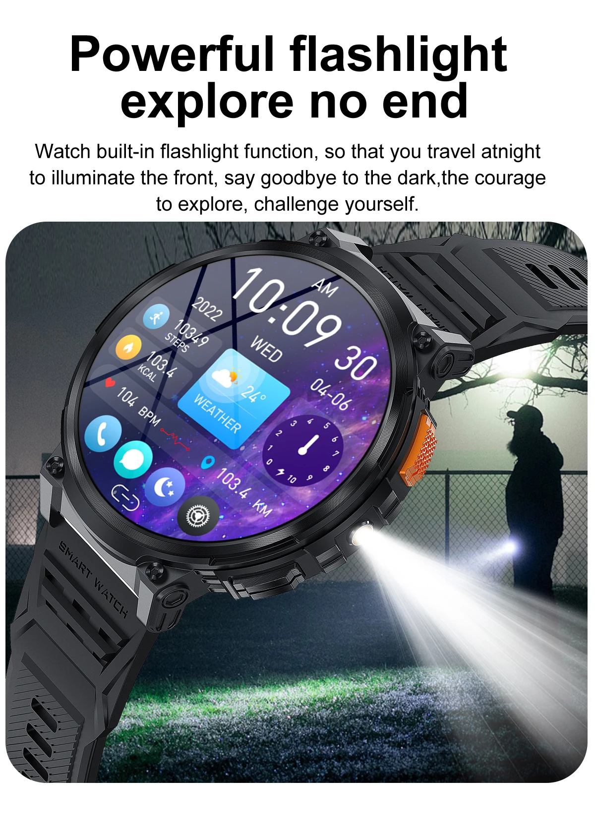If you are searching for a supplier of a product with perfect quality control and highly competitive prices, which gives you an advantage in expanding your local market, then contact us now!  Competitive suppliers of  K66 SmartWatch 1.85Inch Flashlight BT Call Music 730mAH Battery Heart Rate Multiple Sports Modes Waterproof Relojes Inteligentes