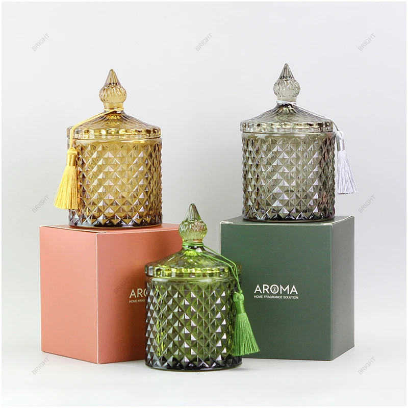 Empty Glass Candle Jars With Lids - Multi-Purpose DIY Containers For Candles, Storage & Home Decor (3.54x2.75 Inches)