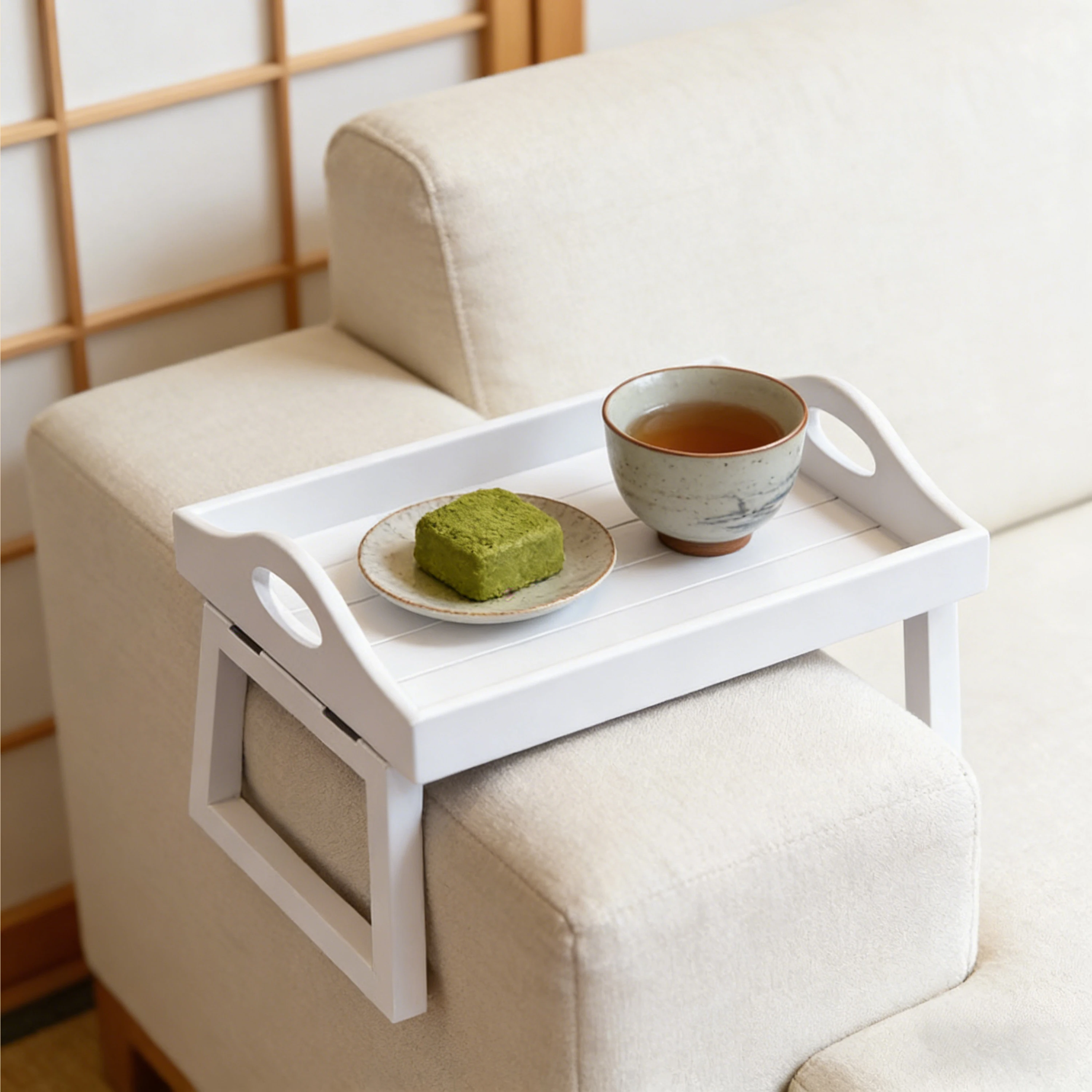 product foldable sofa arm tray table wood couch armrest tray with handlessofa side table for drinks snacks couch caddy for living room-8