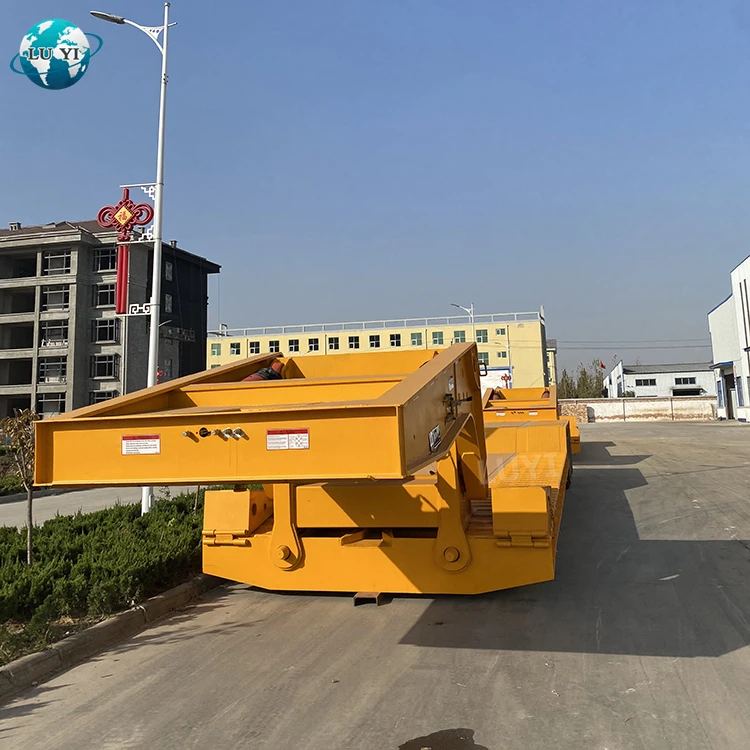 3 Axle Lowbed 80 Ton 100 Ton 120 طن 150 Ton Low Bed Front Loading 40ft Container Lowbed Semi Trailer