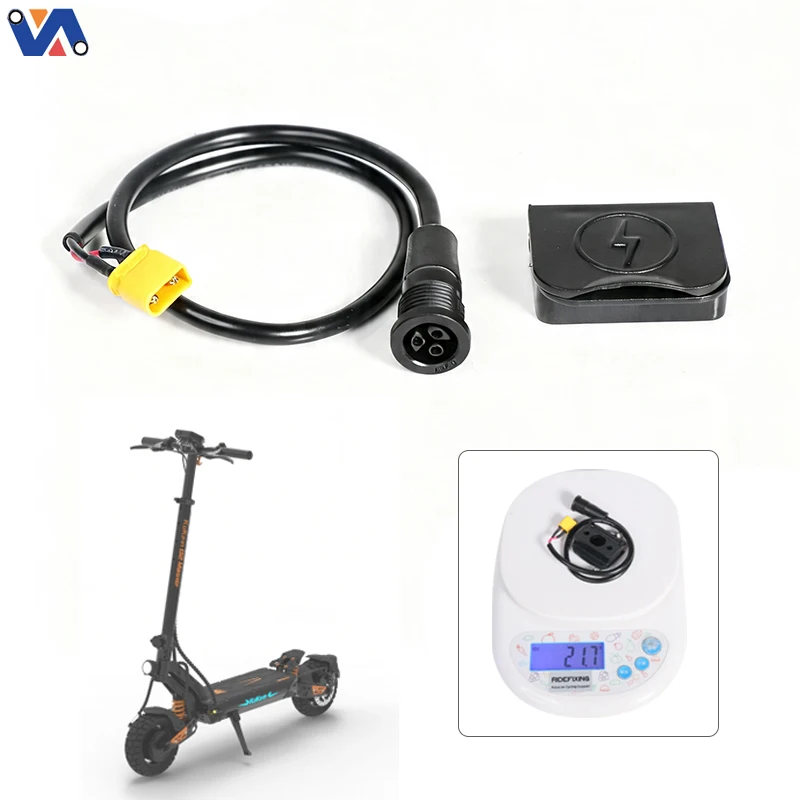 original charging port assembly for kukirin g2 master   replacement charging interface with waterproof cap   genuine scooter spare part xy krg2mst016-4