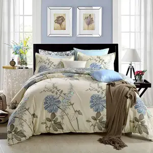 Skin-Friendly 3-Piece Duvet Cover Set with 2 Pillowcases Breathable Tropical Plant Floral Printed Polyester Bedding for Home Use
