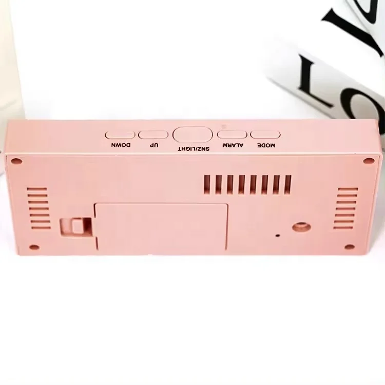 LED Mirror Digital Alarm Clock Electronic Temperature Wall Table Snooze Clock USB Watch Nightlight Home Office Smart Alarm Clock