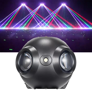 New DJ Disco Stage Rotating Lazer + Beam RGB Strobe Lazer DMX512 Light Projector Audio Music Wedding Christmas Halloween