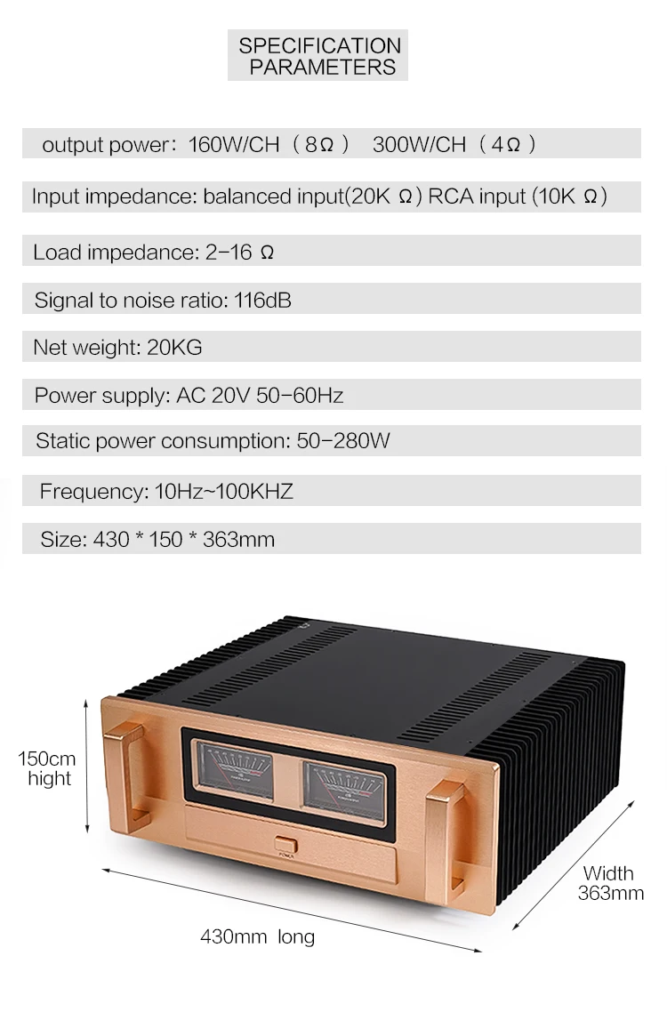 BRZHIFI E405 Class A B 300W high power amplifier house hold hifi pure rear speaker system manufacture