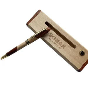 High Quality Luxury Business Gift Multi-color Wood Ball Pen with Custom logo Promotion Wood Pen Set with Box & Pen Holder