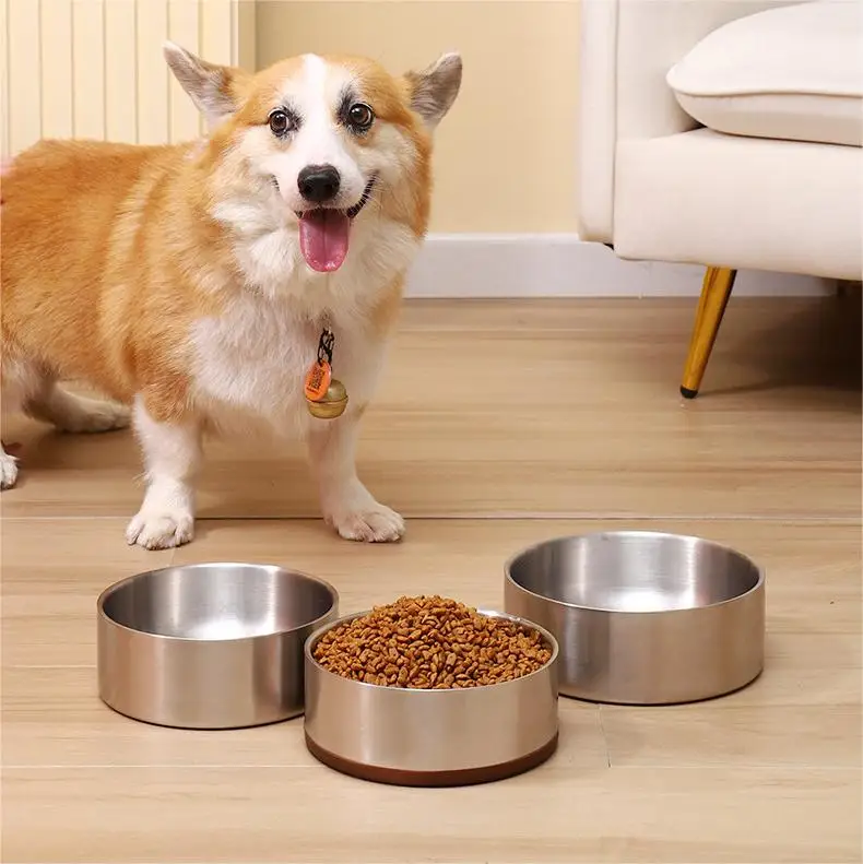304 Stainless Steel Double Dog Bowl Big Capacity Anti Break Dog Water Bowl Dog Food Bowl