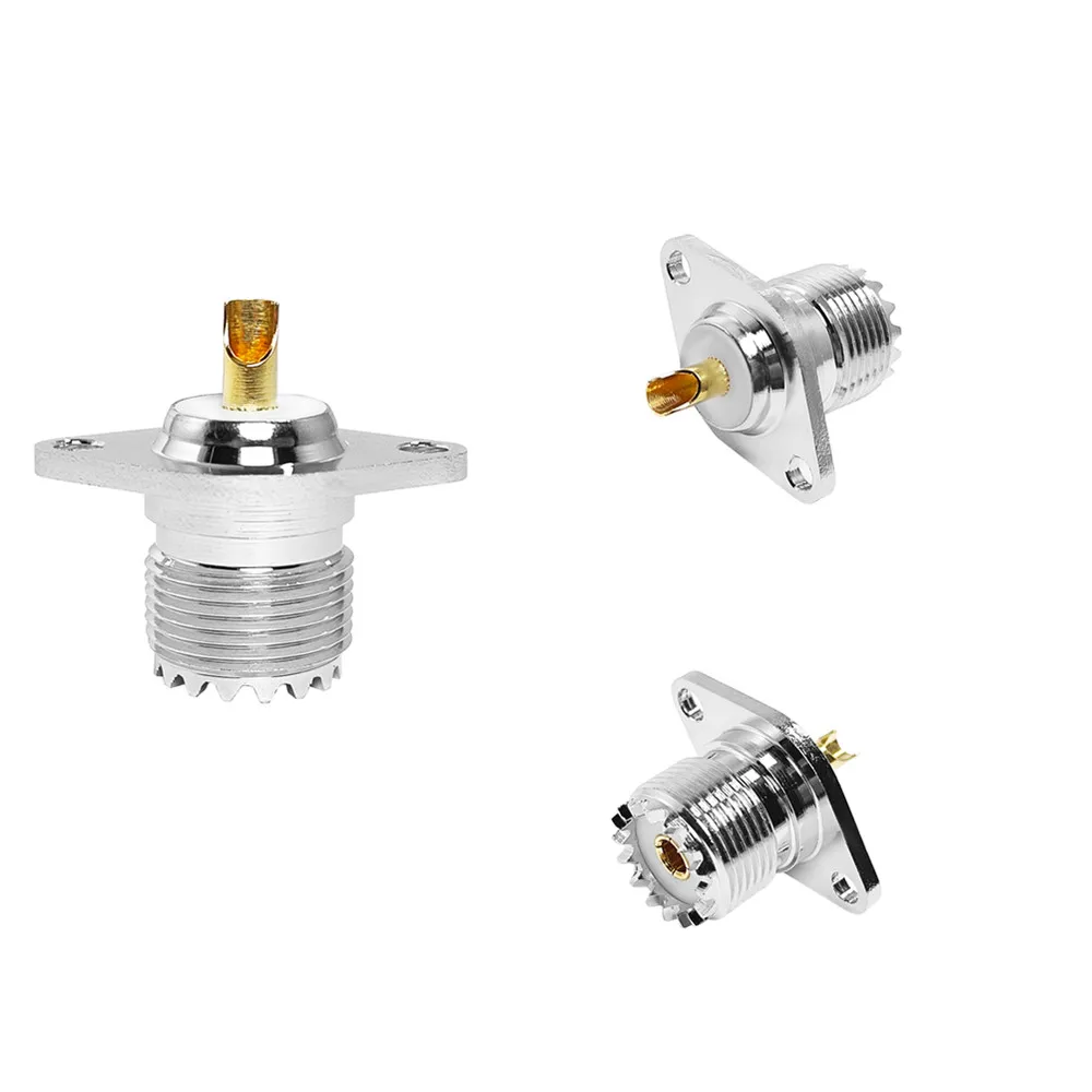 Factory Supply SO-239 UHF SO239 Female Jack Flange 2-hole Flange Rf Connector UHF Female Solder Type RF Coax Coaxial Connectors