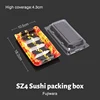 Caja de Sushi Fujiwara Roja de 4 rollos con tapa, 50 unidades.