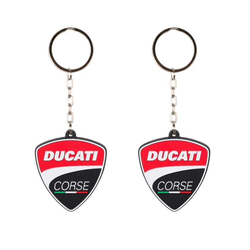 Wholesale custom personalized key holder logo soft plastic keyring DUCATI motorcycle rubber keychain