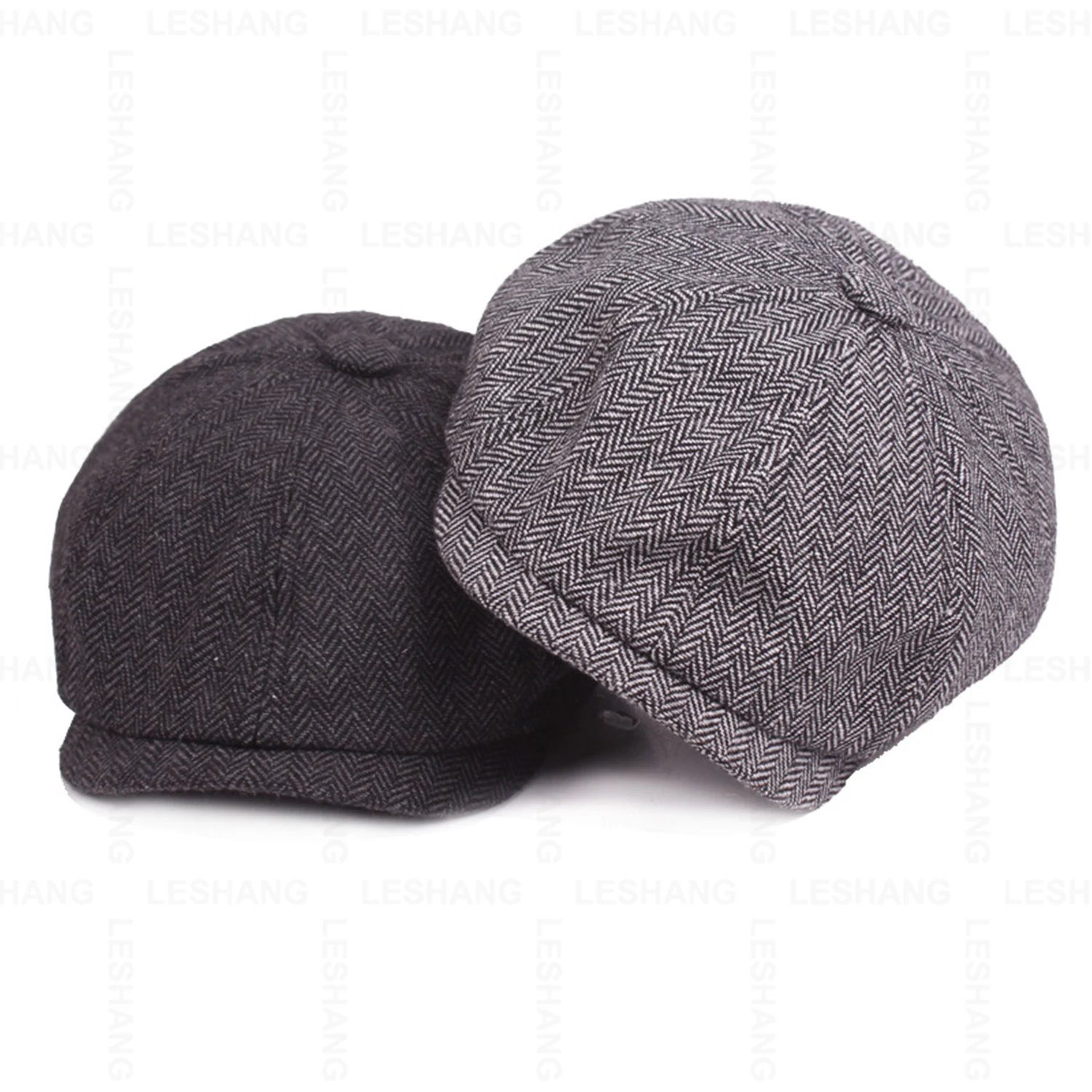 Custom Logo Gatsby 8 Panel Ivy Hats Newsboy Caps Men Painters Hats Autumn Winter Cotton Berets Herringbone Flat Cap