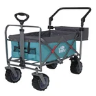 Folding Cart Wagon Folding Cart Folding Garden Beach Wagon Shopping Sport Utility Cart With 1 Foldable Basket