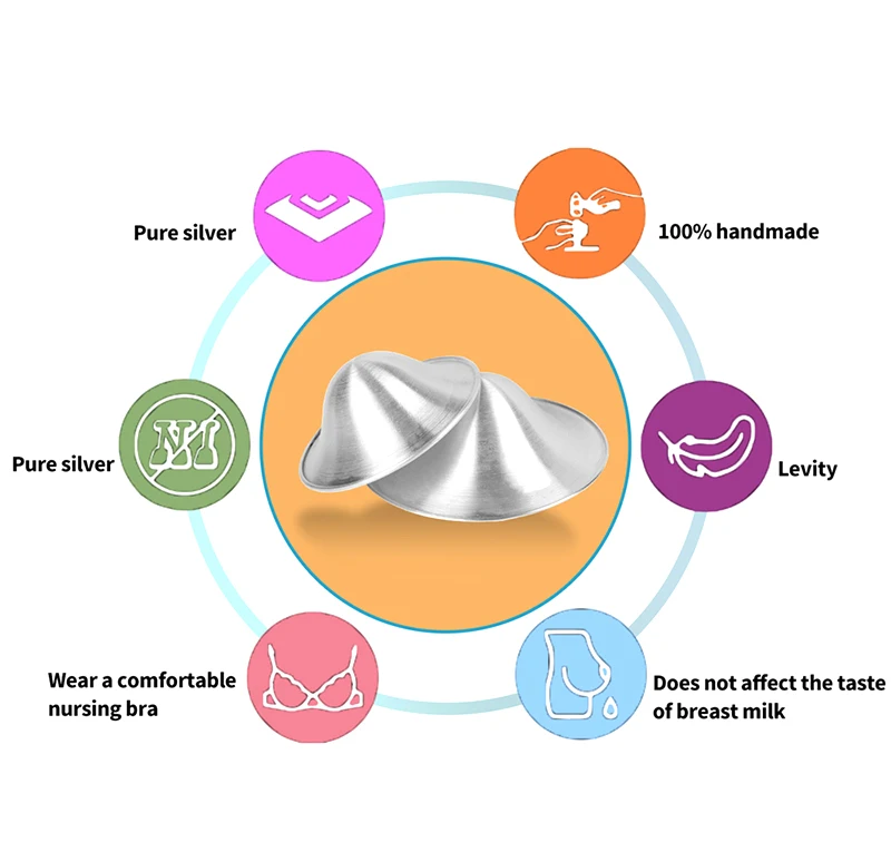 Best Seller Sterling 999 Silver Nursing Cups Ring Breast Feeding Reuse