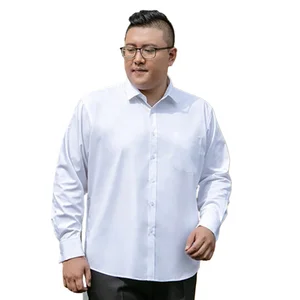 Wholesale Casual Plus Size White Business Long-sleeve Shirts Bamboo Fiber  Formal Men's Shirt