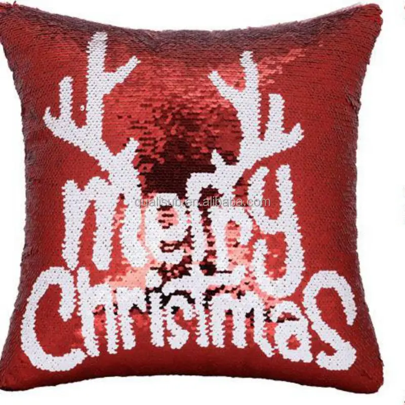 sequin christmas pillow