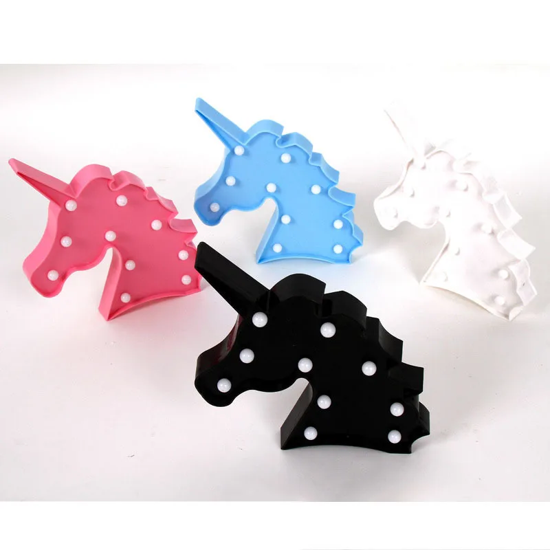 c004-Amazing Customized Color Changing Lucky Unicorn Design lamp 3D Visual LED Night Light