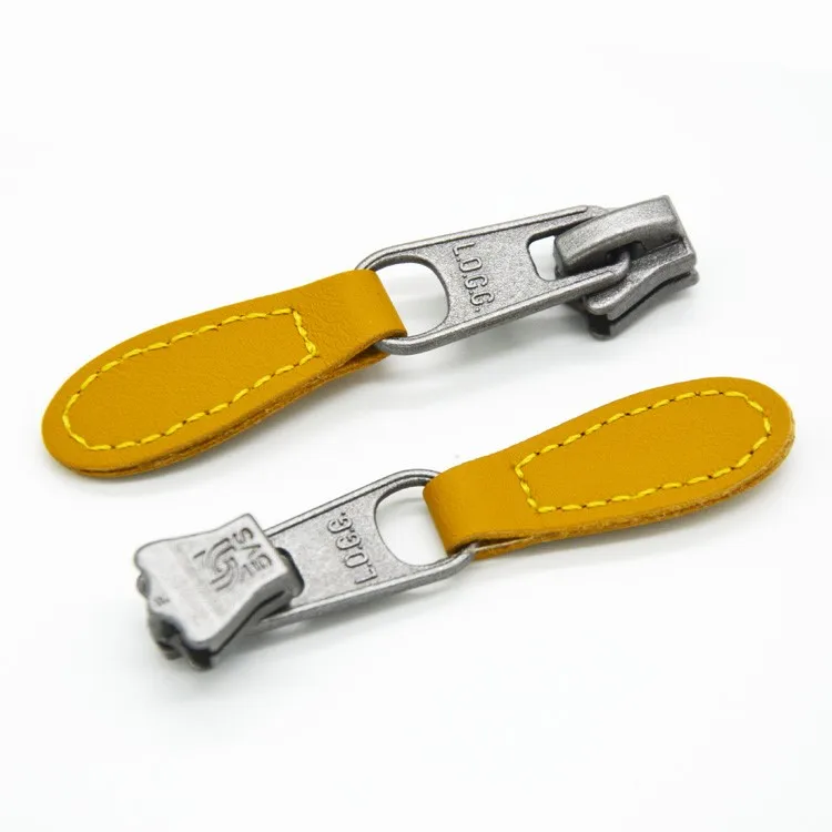 custom genuine leather zipper pull, pu