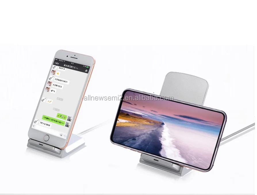 Direct Wholesale Wholesale Cheap Desktop Phone Stand Wireless Charger Dual Coil 10W Vertical