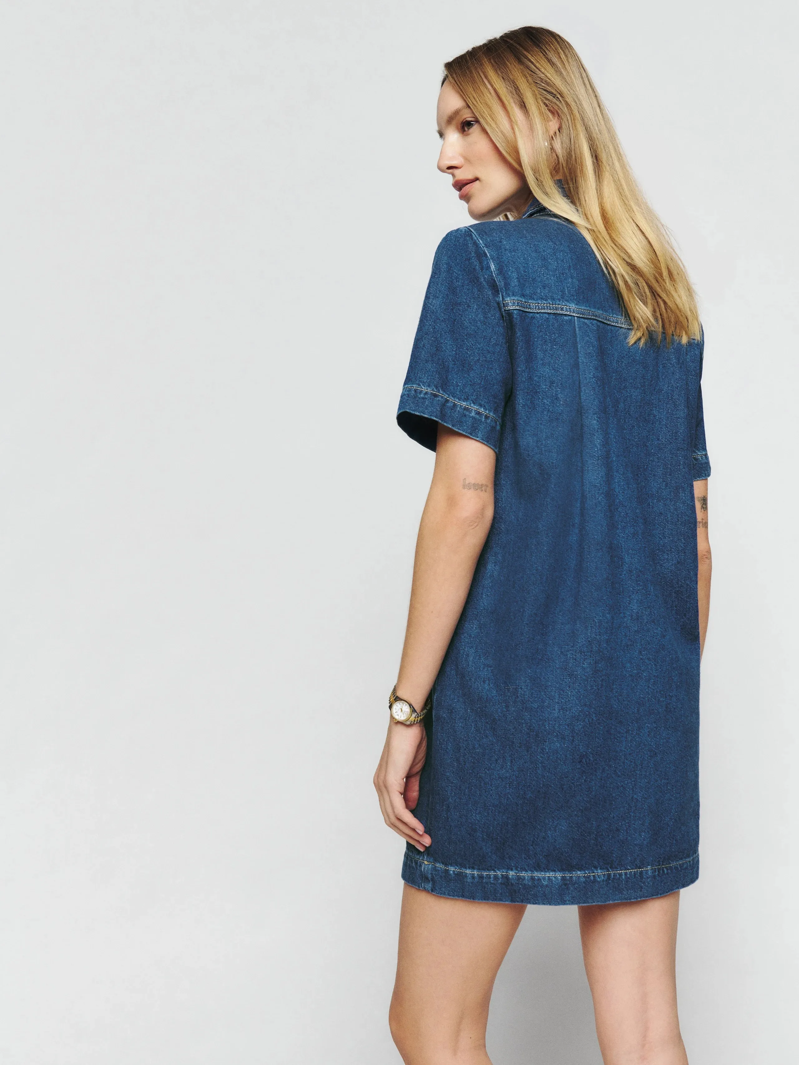 1/4 Quarter Y2k Zipper Denim Dress Short Sleeve Blue Washed Fashion Jean  Dresses Denim for Women| Alibaba.com