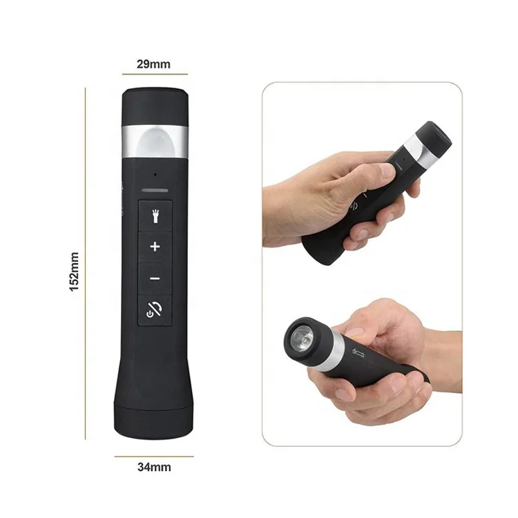 MGITEC Multifunctional LED Bike Flashlight with Portable Bluetooth Speaker and Power Bank Function