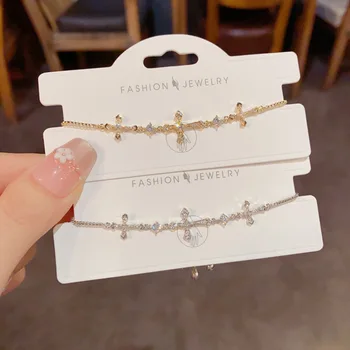 French Light Luxury Fashion Retro Diamond Cross Bracelet Pull-out Personalized Simple High-level Sense of Hand Jewelry