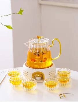 600ml Thickened High Temperature Resistant Glass Bubble Teapot Household Flower Teapot