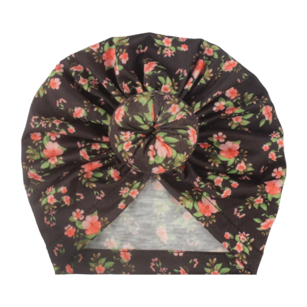 Новая однотонная детская шапочка с бантом милая для новорожденных хлопковая шапка крестиком индийская тюрбан детский пуловер