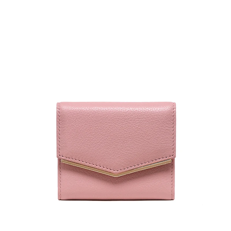 Lady Envelope Shape RFID Blocking Mini Wallet PU Leather Short Wallet for Women Girls