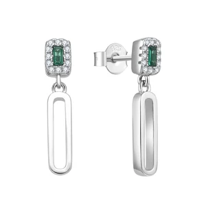 POLIVA Trendy Fine Jewelry Women S925 Silver Rhodium Plated Sparkling Square Diamond 3A Zircon Zirconia Stud Earrings