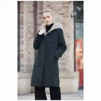 2021 Latest Style Women's Winter Coats Mink Lined Real Fur Parka Coat