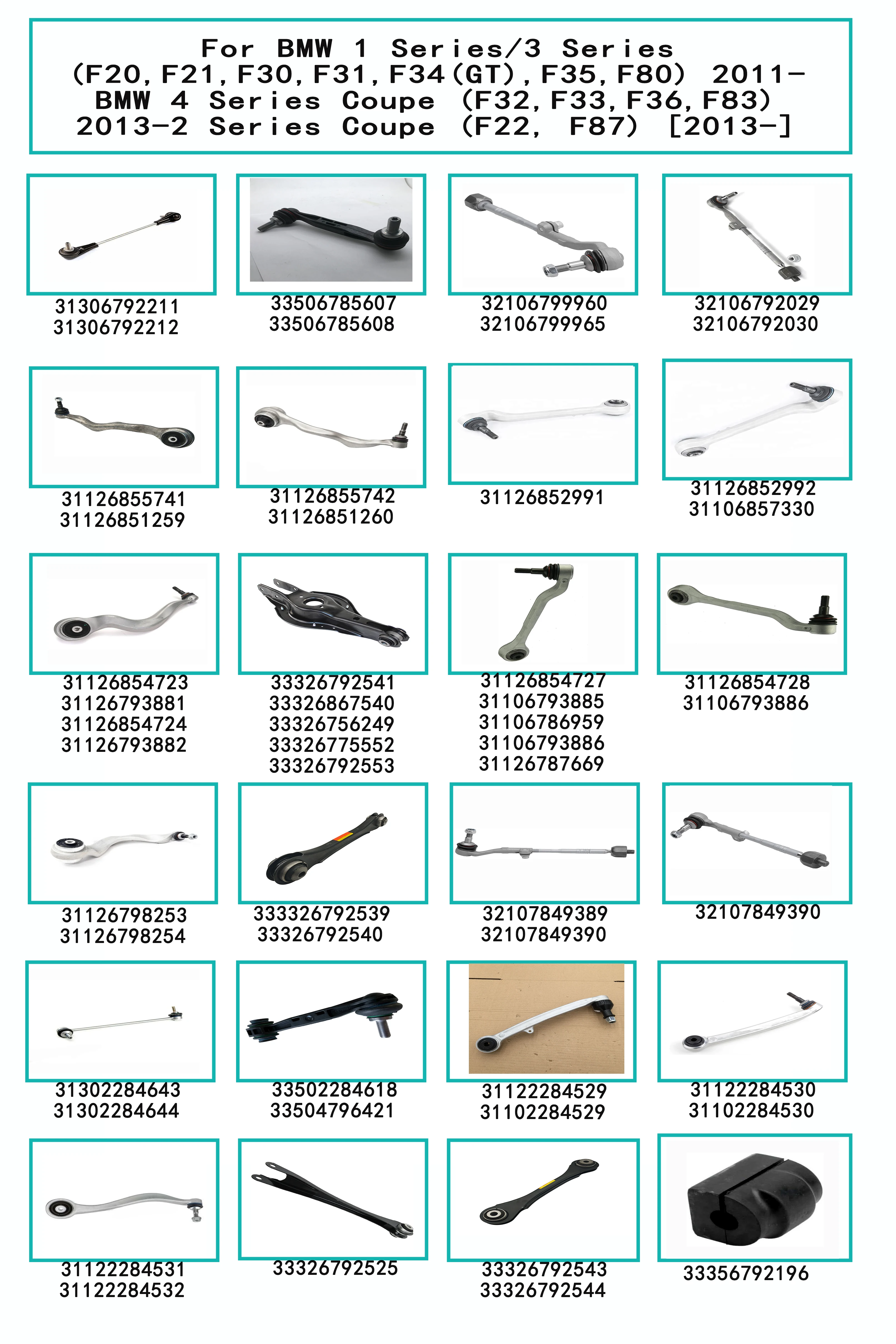 Auto Parts Front Lower Right Control Arm Assembly for BMW 3 Series G20 G80 G28 31106894662 31106894672 31106897676