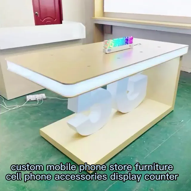 Modern Mobile Phone Shop Display Table Cell Phone Accessories Store
